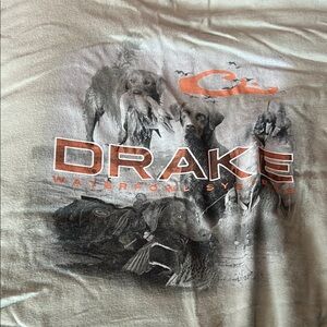 Drake Gray Short Sleeve Tee with Distressed Design